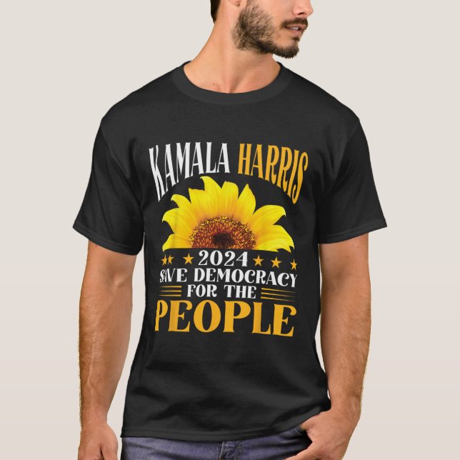 Camiseta Harris 2024 Salva La Democracia Para El Pueblo Sun (Anverso)