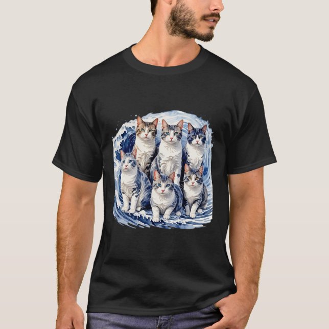 Camiseta Harris Blue Cats Wave - Divertido para dueños de g (Anverso)