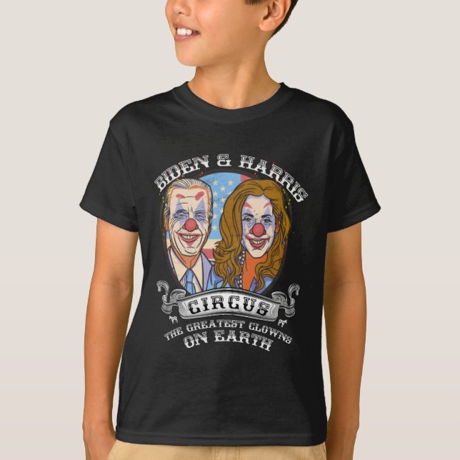 Camiseta Harris Circus Greatest Clowers On Earth Anti Biden (Anverso)