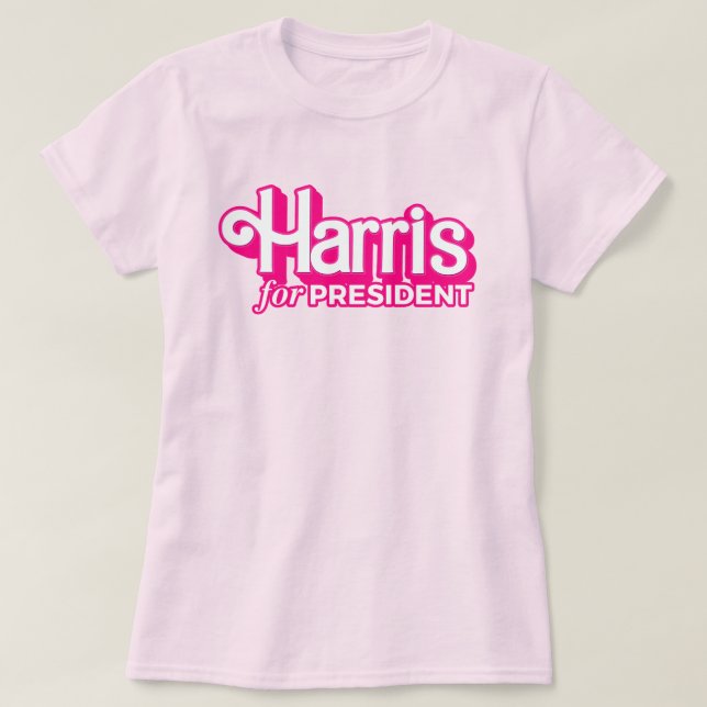 Camiseta Harris por el estilo rosado del presidente (Diseño del anverso)