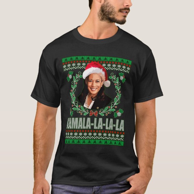 Camiseta Harris Shirt Kamala La La La Fea Christma de las M (Anverso)