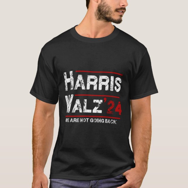 Camiseta Harris Tim Walz 2024 No Volveremos Atrás Elección (Anverso)
