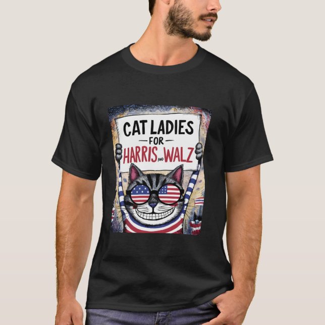 Camiseta Harris Waltz 2024 Cat Ladies para Harris y Walz 2 (Anverso)