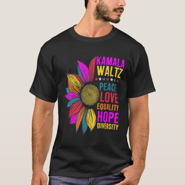 Camiseta Harris Waltz Peace Love Equality Hope Diversity (Anverso)