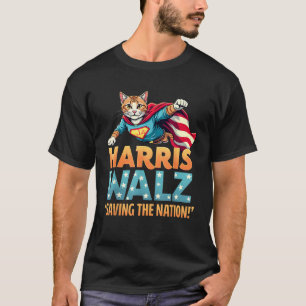 Camiseta Harris Walz 2024 Comma electoral súper gato La Kam