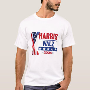 Camiseta Harris Walz 2024 Para La Gente Rojo Blanco Y Azul
