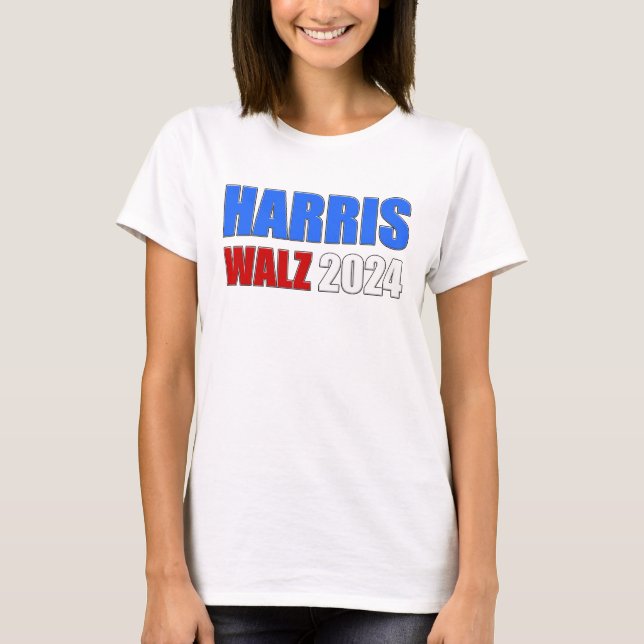 Camiseta ¡Harris Walz 2024 para presidente y vicepresidente (Anverso)
