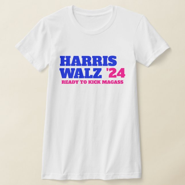 Camiseta Harris Walz 2024 rosa y azul (Distribución)