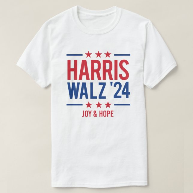 Camiseta Harris Walz '24 - Alegría y esperanza (Diseño del anverso)