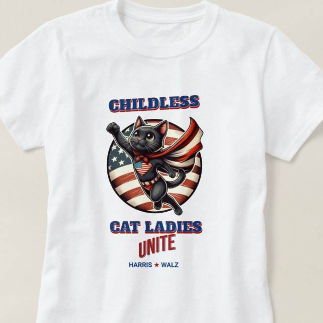 Camiseta Harris Walz Childless Cat Ladies une Hero Cat (Harris Walz Childless Cat Ladies Unite Hero Cat T-Shirt)