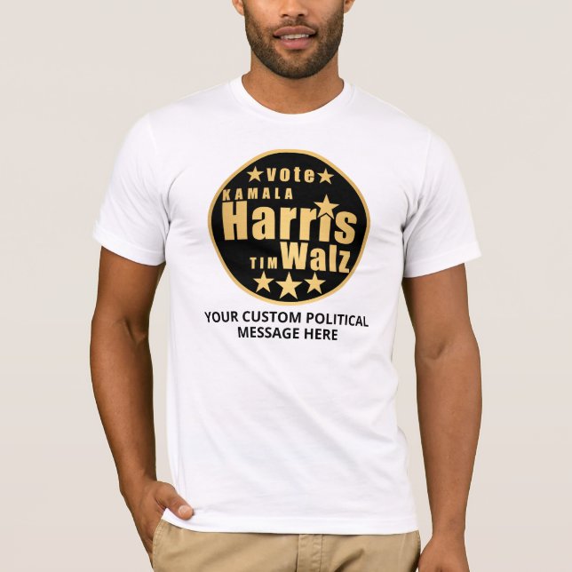 Camiseta Harris Walz Gold Elección política de Personalizad (Anverso)