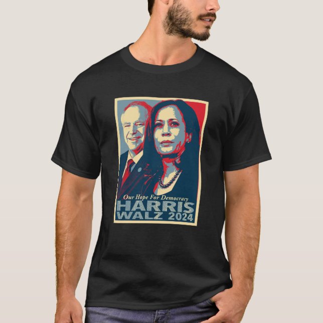 Camiseta Harris Walz Hope Democracy Obama Era Poster (Anverso)