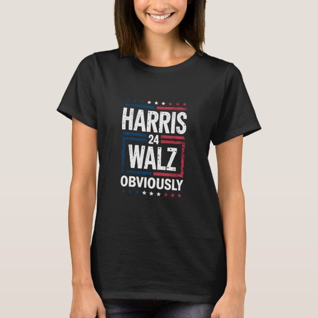 Camiseta Harris Walz obviamente Harris Waltz Elecciones 202 (Anverso)