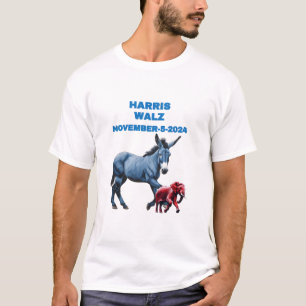Camiseta Harris/Walz, voto azul2 burro,elefante, elecciones