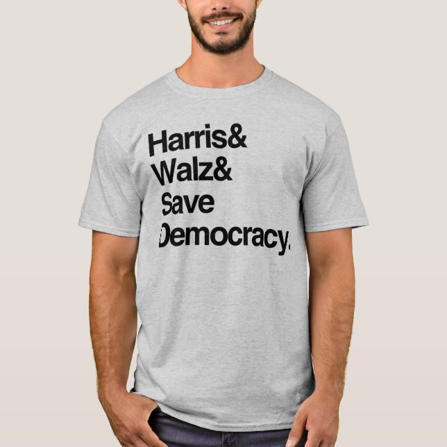 Camiseta Harris y Walz y salvar la democracia (Anverso)