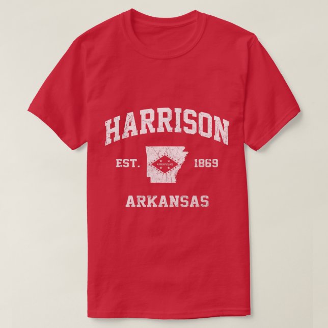 Camiseta Harrison Arkansas AR estilo atlético vintage (Diseño del anverso)