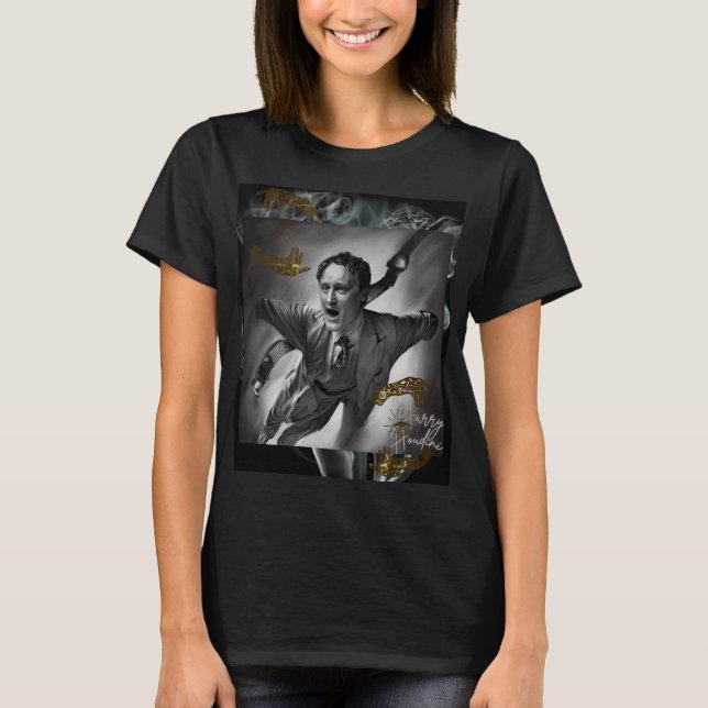 Camiseta Harry Houdini T Shirt Retrato Arte Pop (Anverso)
