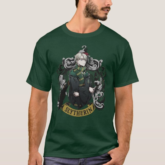 Camiseta HARRY POTTER™ | Anime Draco Malfoy House Escudo (Anverso)