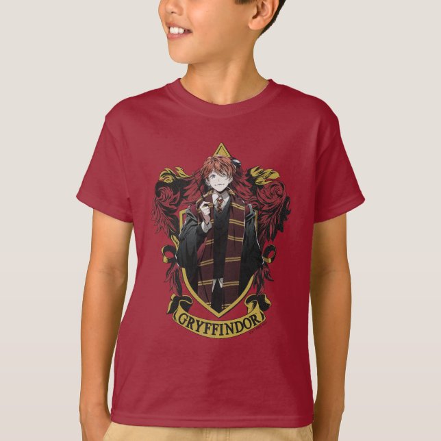 Camiseta HARRY POTTER™ | Anime Ron Weasley House Escudo (Anverso)