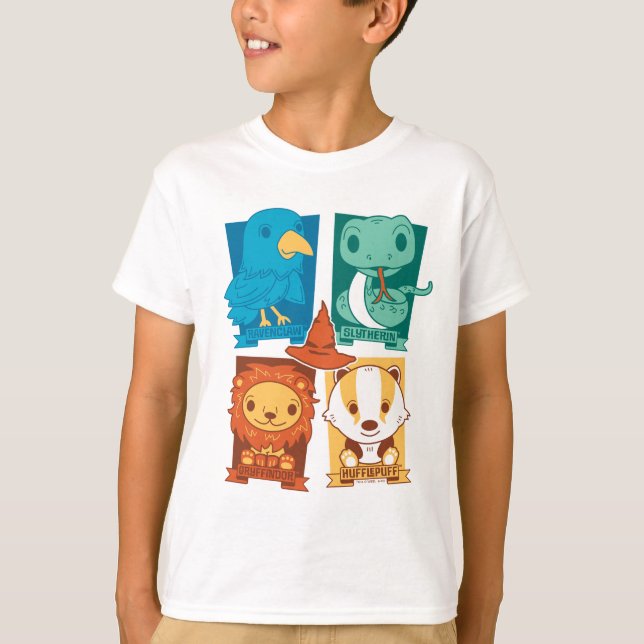 CAMISETA HARRY POTTER™ | CASAS DE HOGWARTS™ ANIMADOS (Anverso)