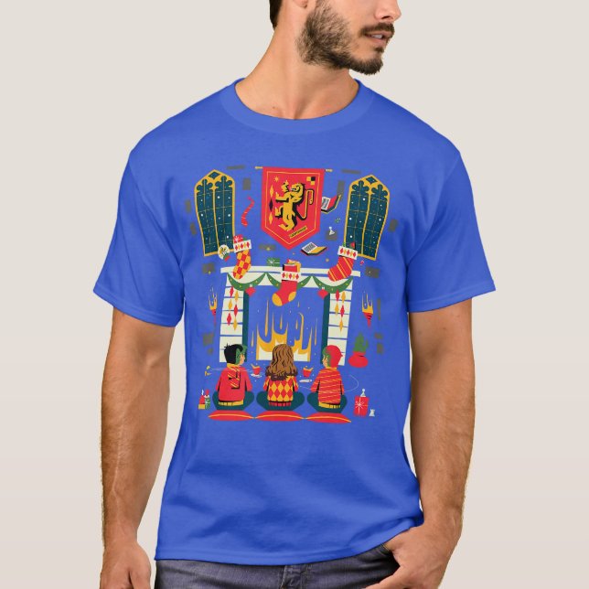 Camiseta Harry Potter Christmas Friends in Front ofhe Firep (Anverso)