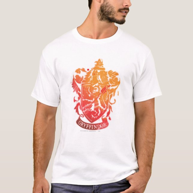 Camiseta Harry Potter | Escudo de Gryffindor - Salpicado (Anverso)