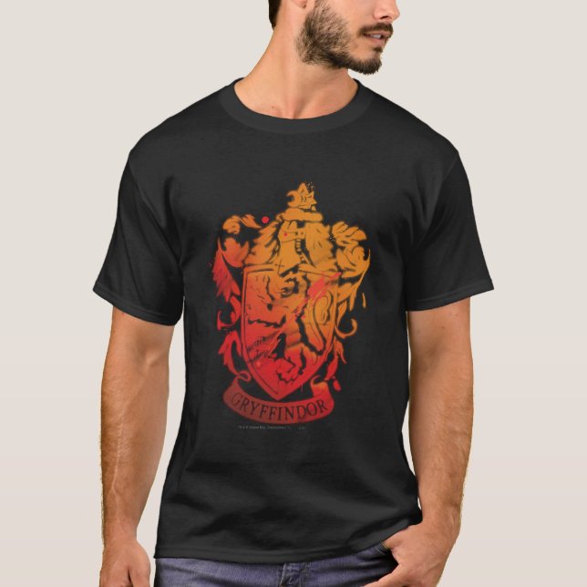Camiseta Harry Potter | Escudo de Gryffindor - Salpicado (Anverso)
