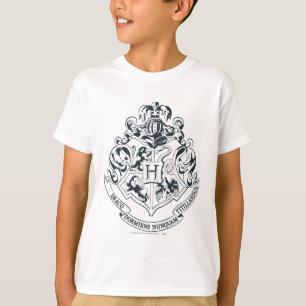 Camiseta Harry Potter   Escudo de Hogwarts - Blanco y Negro