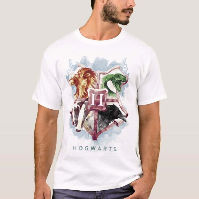 Camiseta Harry Potter | Escudo de HOGWARTS™ en Acuarela (Anverso)