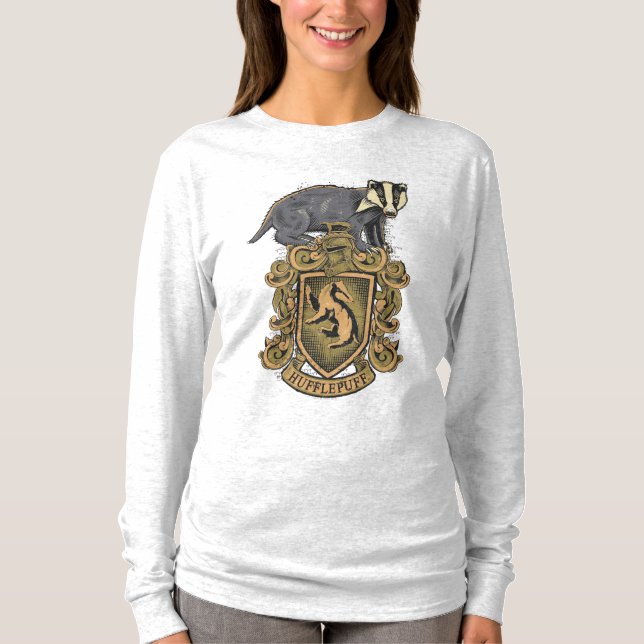 Camiseta Harry Potter | Escudo de Hufflepuff con Tejón (Anverso)