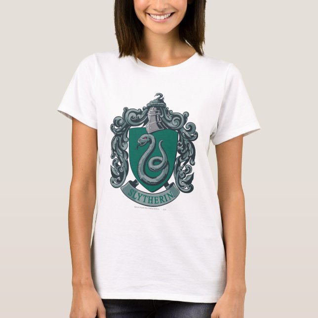 Camiseta Harry Potter | Escudo de Slytherin Verde (Anverso)