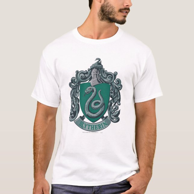Camiseta Harry Potter | Escudo de Slytherin Verde (Anverso)