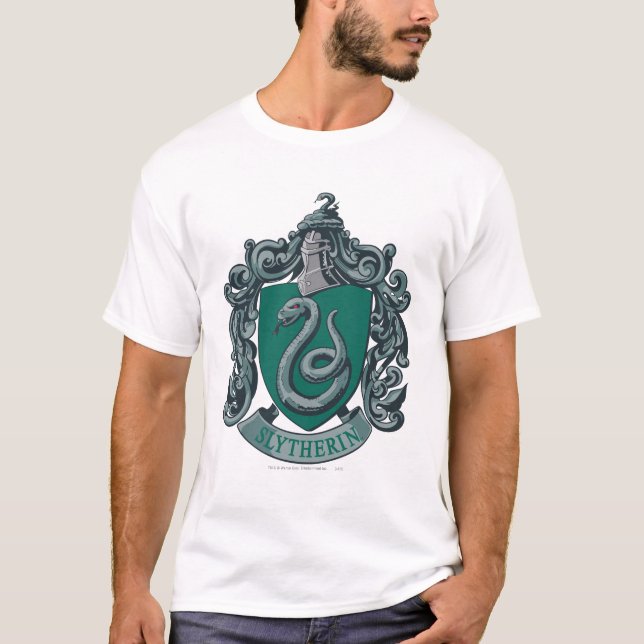 Camiseta Harry Potter | Escudo de Slytherin Verde (Anverso)
