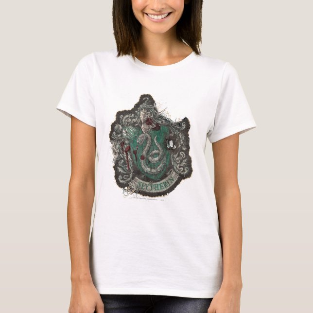 Camiseta Harry Potter | Escudo de Slytherin - Vintage (Anverso)