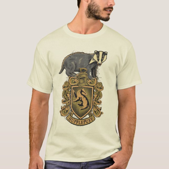 Camiseta Harry Potter| Escudo Hufflepuff con Badger (Anverso)