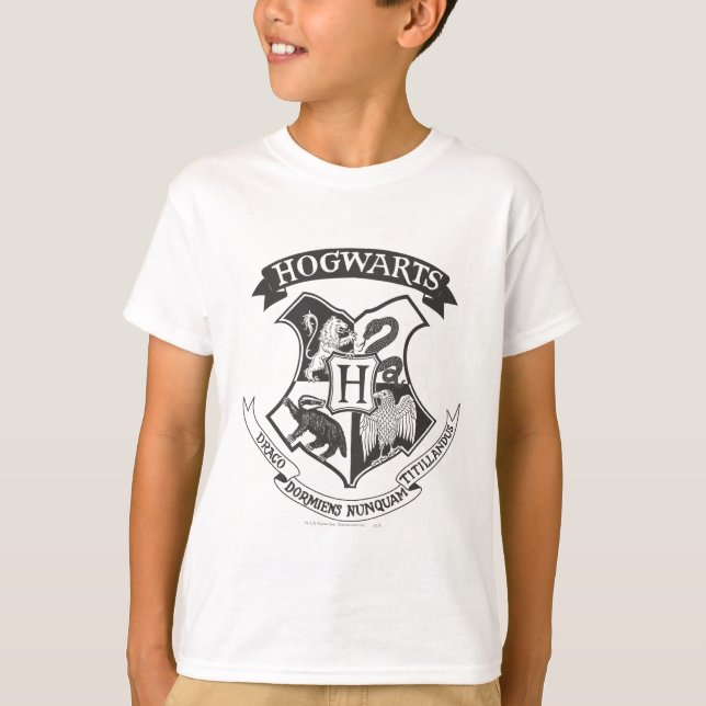 Camiseta Harry Potter | Escudo Retro de Hogwarts (Anverso)