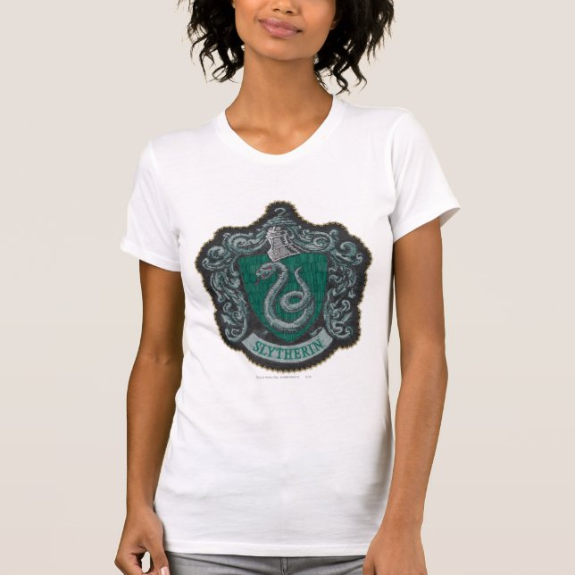 Camiseta Harry Potter| Escudo Retro Mighty Slytherin (Anverso)