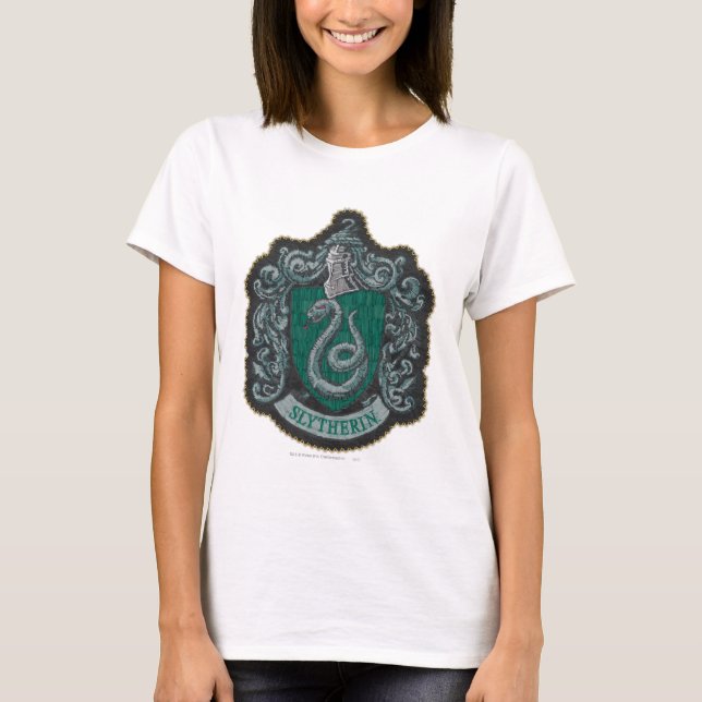 Camiseta Harry Potter| Escudo Retro Mighty Slytherin (Anverso)