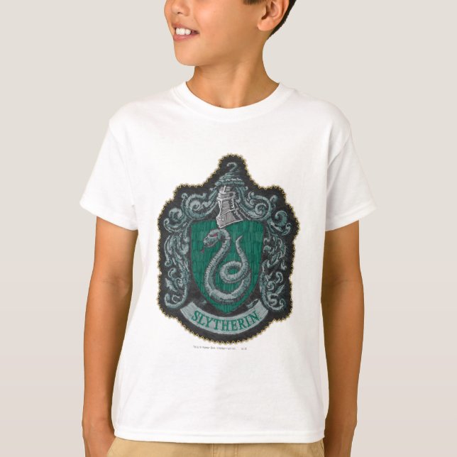 Camiseta Harry Potter| Escudo Retro Mighty Slytherin (Anverso)