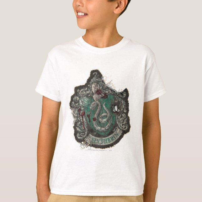 Camiseta Harry Potter | Escudo Slytherin - Vintage (Anverso)
