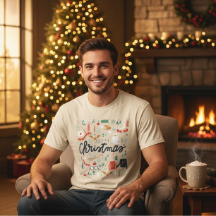 Camiseta Harry Potter   Feliz Navidad con Iconos Festivos