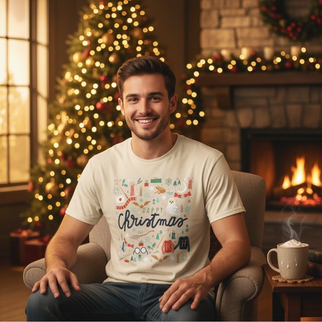 Camiseta Harry Potter | Feliz Navidad con Iconos Festivos (Subido por el creador)
