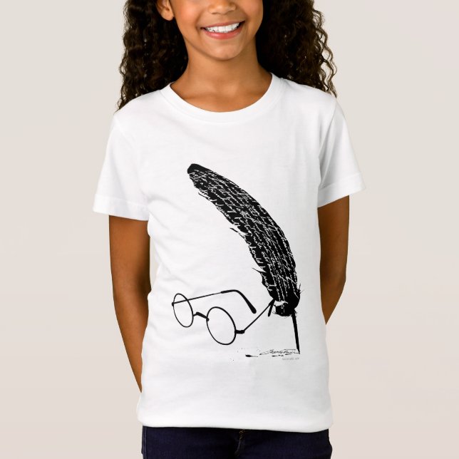 Camiseta Harry Potter | Gafas y Pluma (Anverso)