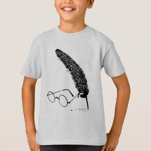 Camiseta Harry Potter   Gafas y Pluma