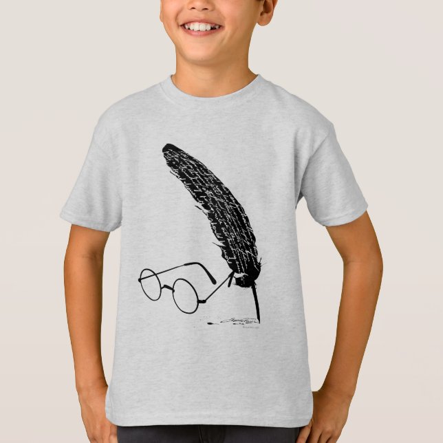 Camiseta Harry Potter | Gafas y Pluma (Anverso)