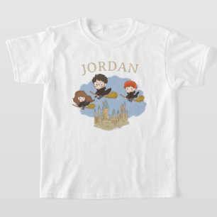 Camiseta HARRY POTTER™, Hermione y Ron vuelan sobre HOGWART
