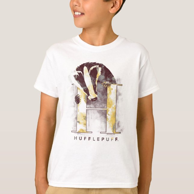Camiseta Harry Potter | HUFFLEPUFF™ Tejón Acuarela (Anverso)