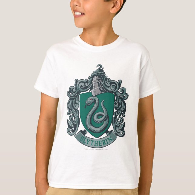 Camiseta Harry Potter| Slytherin Escudo Green (Anverso)