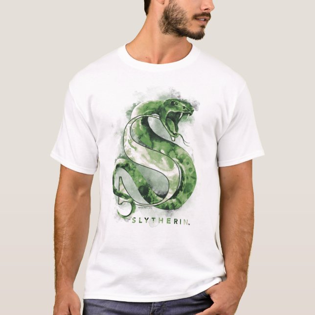 Camiseta Harry Potter | SLYTHERIN™ Serpiente Acuarela (Anverso)