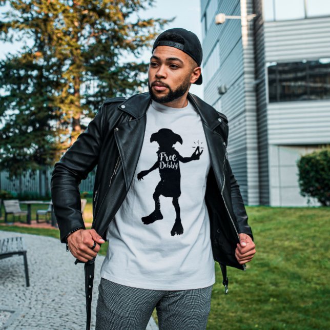 Camiseta Harry Potter | Tipografía de silueta "Dobby libre" (Subido por el creador)